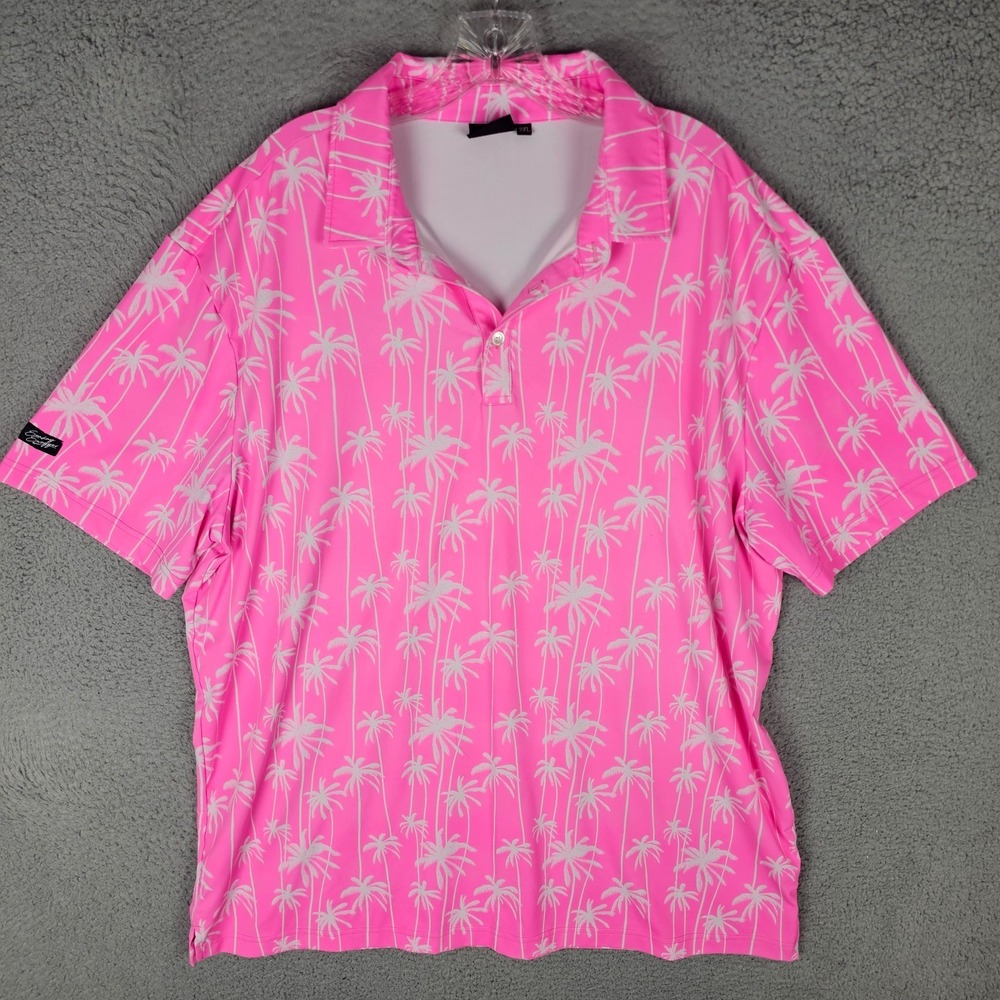 Sunday Swagger Polo Shirt Mens 3XL Palm Tree Moisture-Wicking Golf Performance